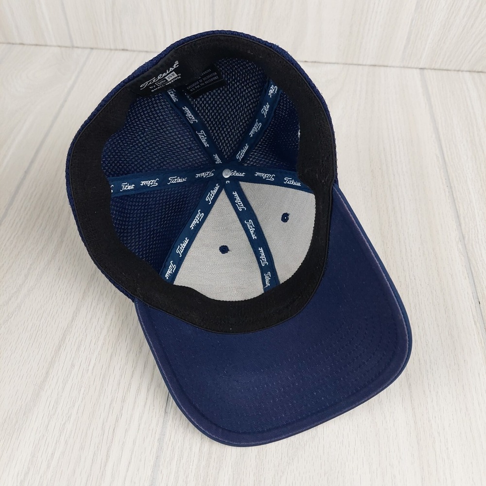 Titleist Golf Hat Mens Small-Medium Navy Blue Mesh Back Pro V1 FJ New Era Cap - Picture 6 of 7